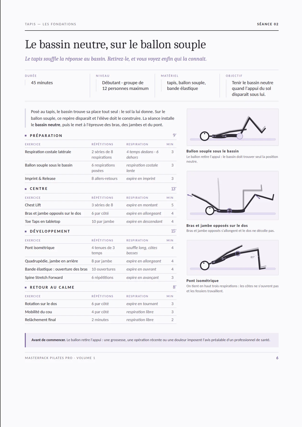 Page réelle du MasterPack Pilates Pro 5